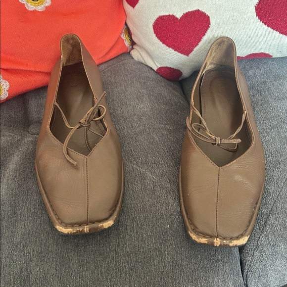 Alohas Elegant Brown Leather Women's Ballet Flats - Picture 5 of 5